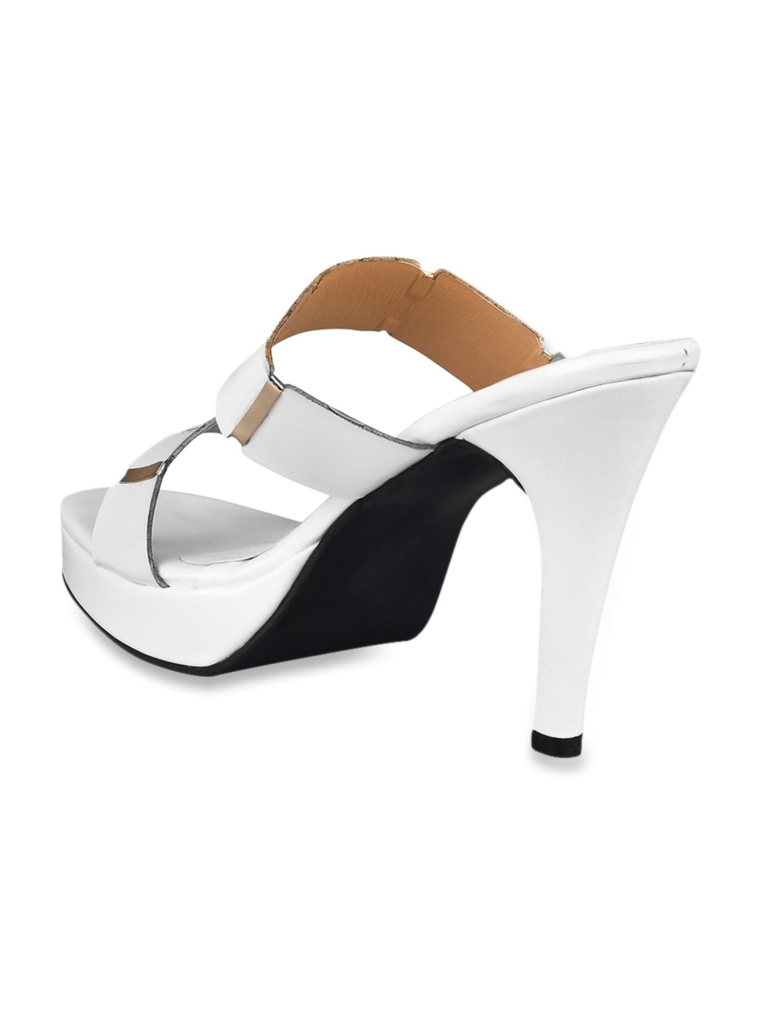 The White Pole Women's White Casual Stilettos