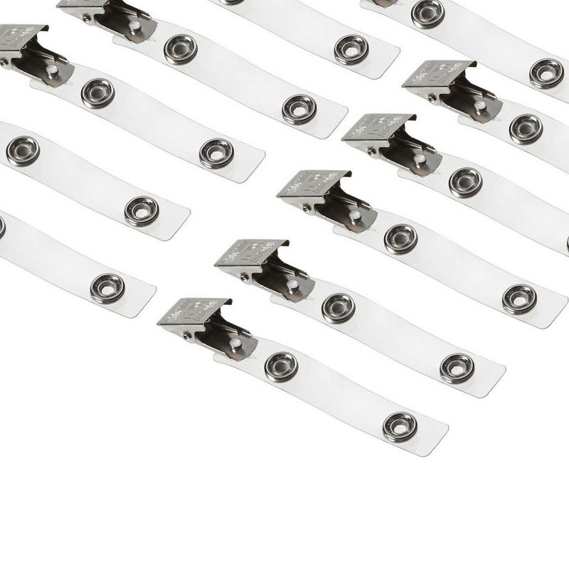 Id Badge Clip &ndash; 100-Pack Id Holder Clip, Name Tag Clip with Vinyl Strap for Key Cards and Passes, 2.2 x 0.5 x 0.5 Inches