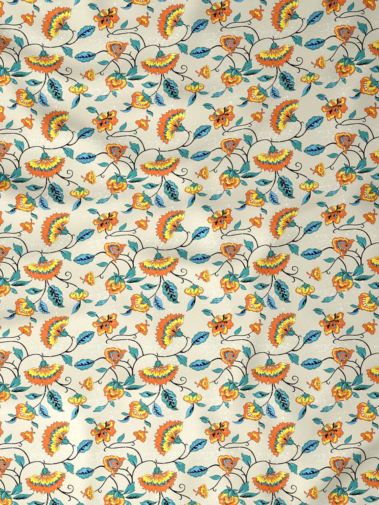 Maspar Modern Sanctuary Orange & Beige Cotton 160 TC Bed Sheet Set