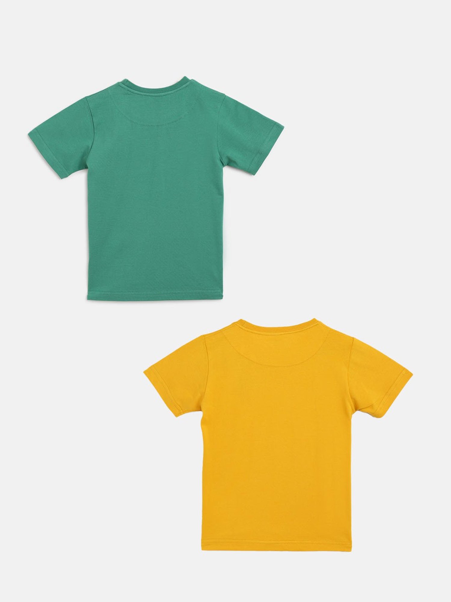 Campana Yellow & Green Solid T-Shirt (Pack Of 2)