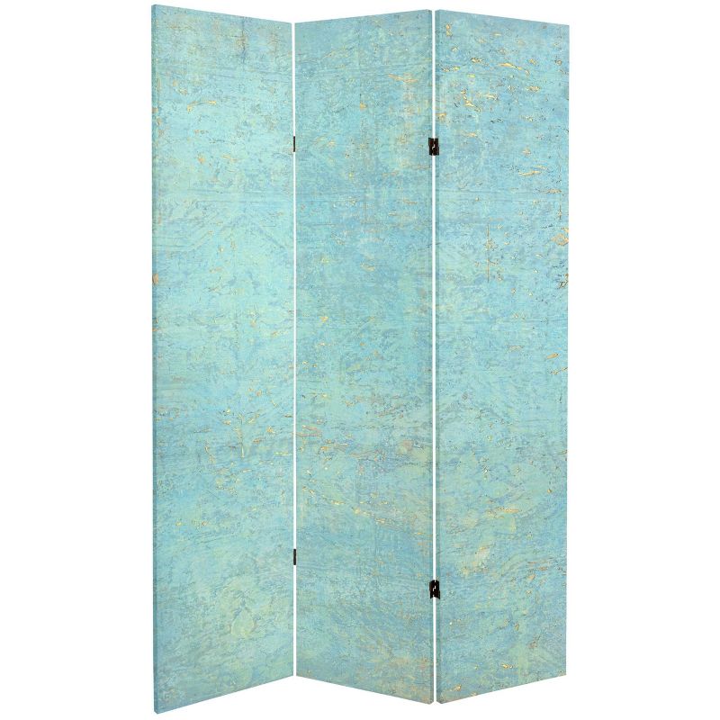 6" Double Sided Voice of the Sky Canvas Room Divider Blue - Oriental Furniture