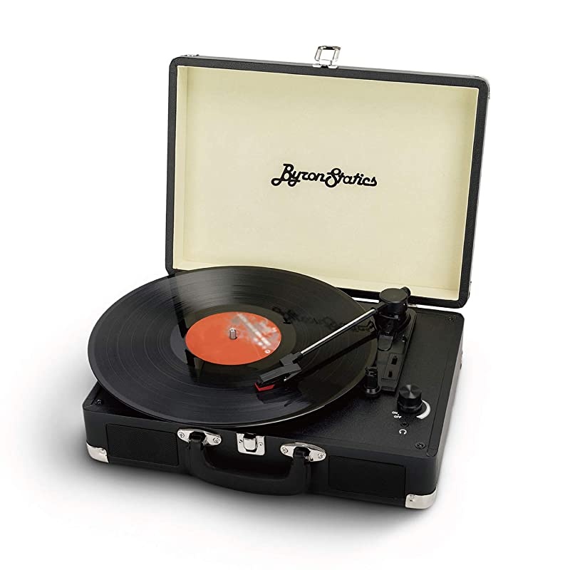 Vinyl Record Player, 3 Speed Turntable Bluetooth Record Player with 2 Built in Stereo Speakers, Replacement Needle, Supports RCA Line Out, AUX in, Portable Vintage Suitcase