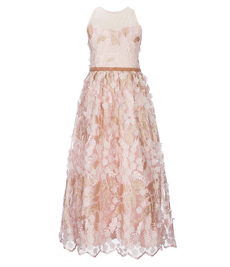 Us Angels Big Girls 6-14 Sleeveless Madison Embroidered Horsehair Communion Dress