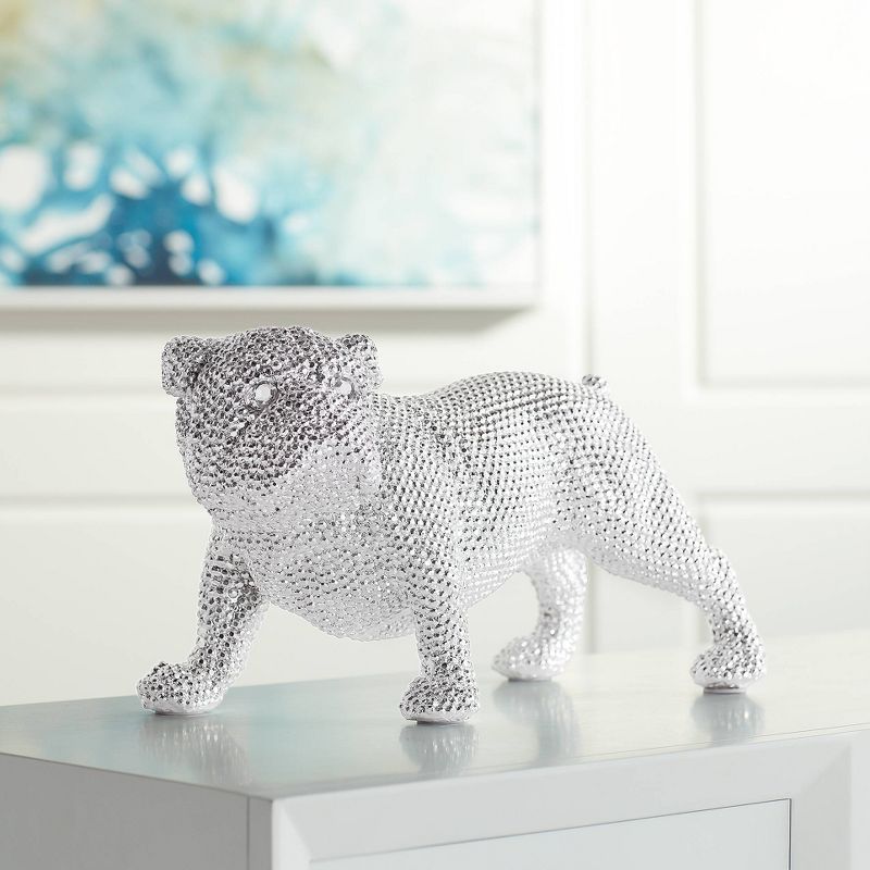 Studio 55D Silver Standing Bulldog 15 3/4" Wide Sculpture