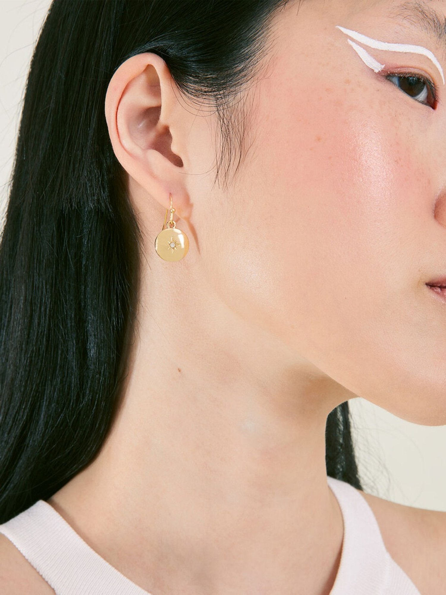 Accessorize London Starburst Disc Short Drop Earrings