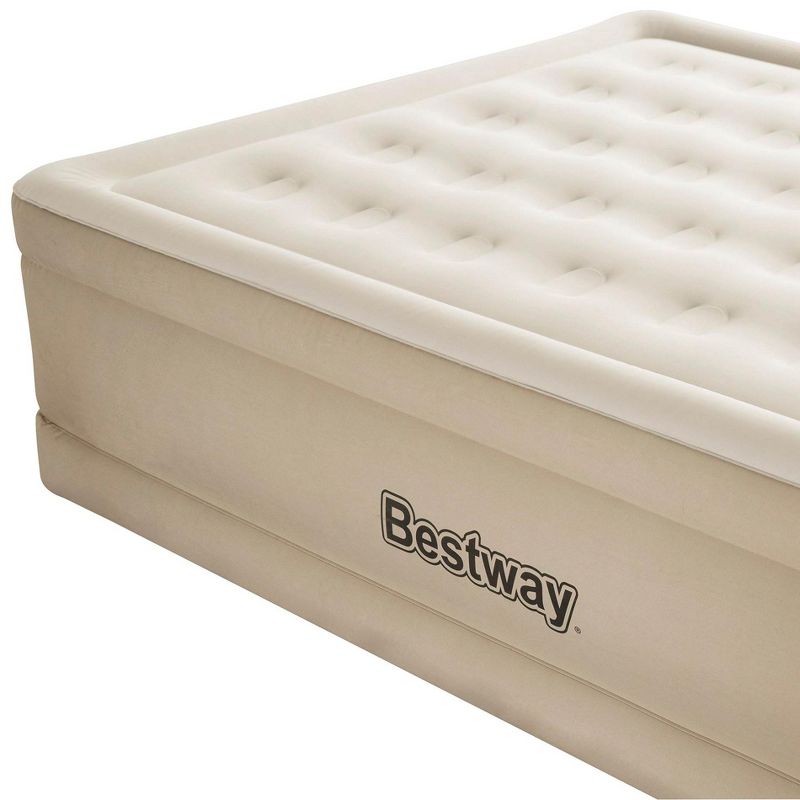 Living iQ Inflatable Portable Small Travel Size Kids Toddler Sleeping Blow Up Air Bed Mattress with Electric Pump and Headboard, Marvel Avengers