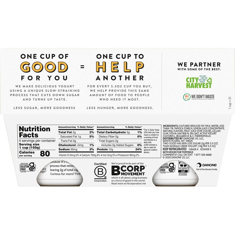 Two Good Blueberry Greek Yogurt - 5.3oz/4pk