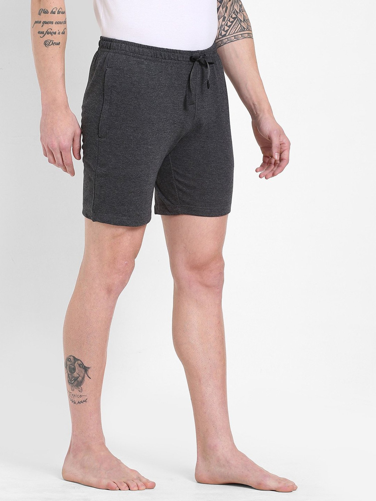 Sweet Dreams Grey Melange Regular Fit Shorts