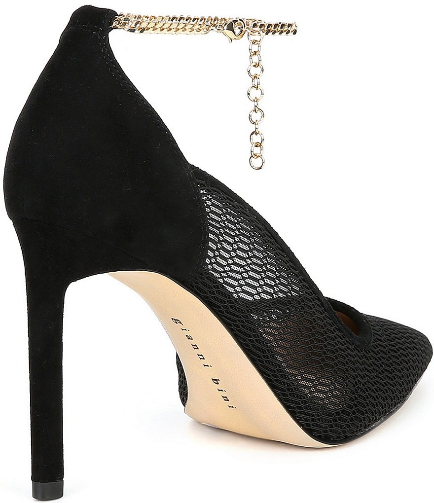 Gianni Bini Sisson Mesh Ankle Chain Pumps