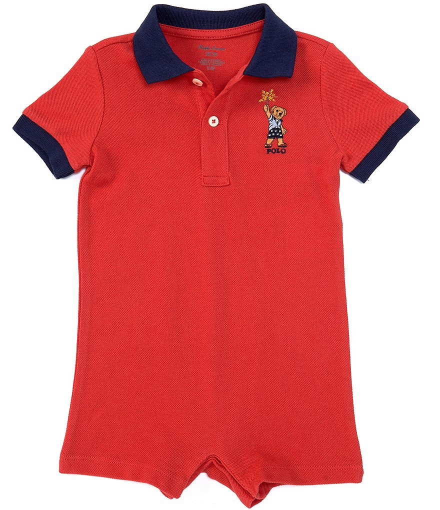 Polo Ralph Lauren Baby Boys 3-24 Months Short-Sleeve Sparkler Polo Bear Polo Shortall