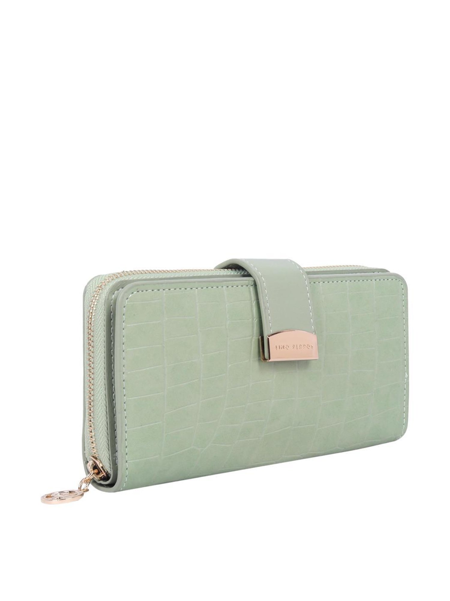 Lino Perros Green Synthetic Textured Bi-Fold Wallet