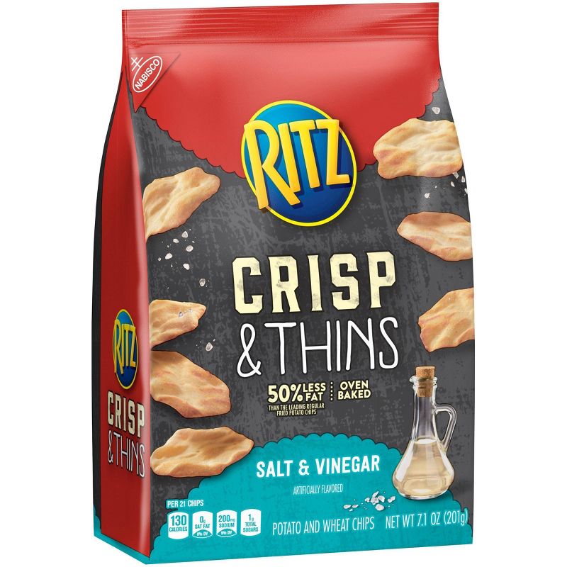 Ritz Crisp & Thins Salt & Vinegar Chips - 7.1oz
