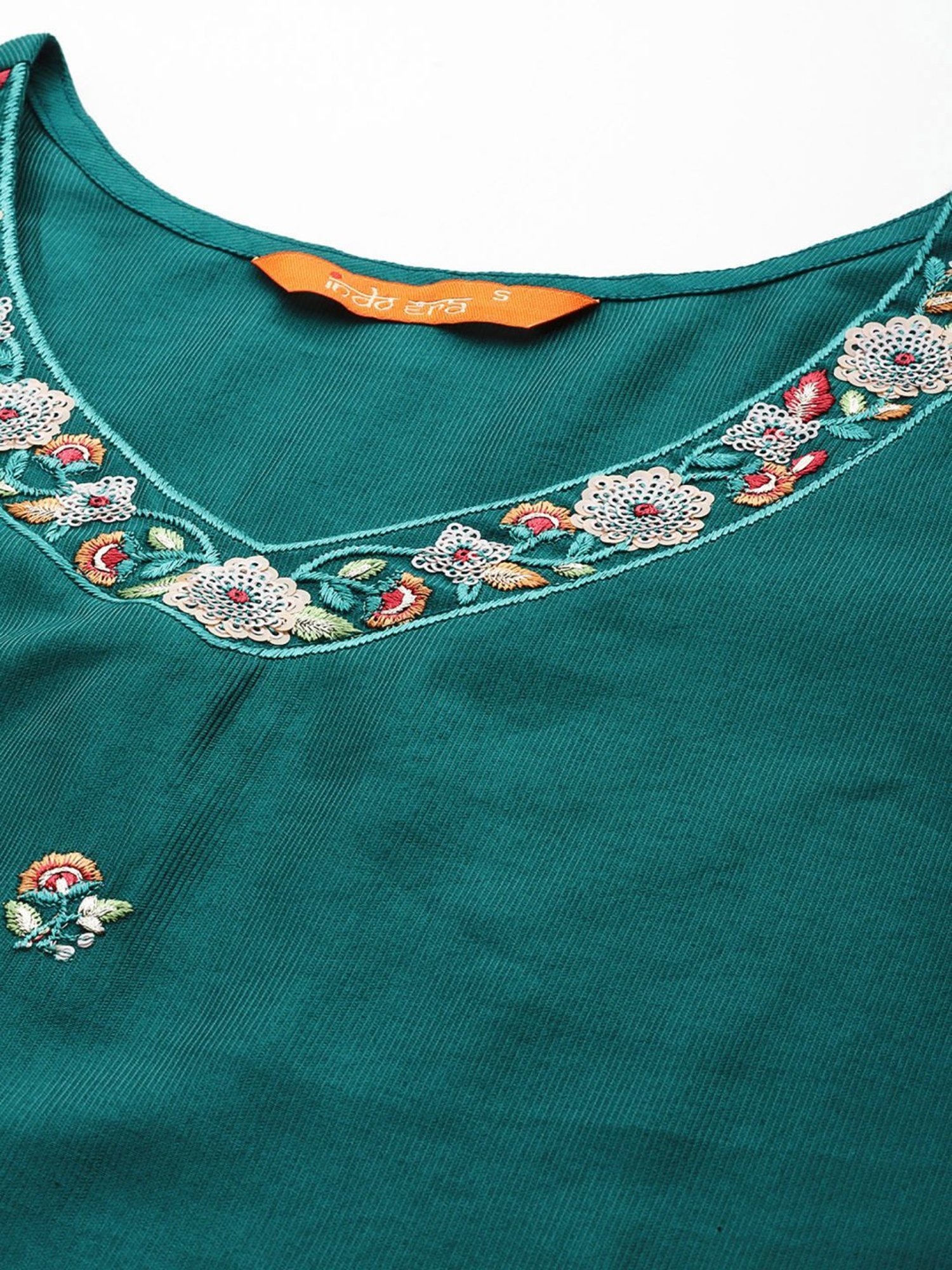 Indo Era Green Embroidered Kurta Palazzo Set With Dupatta