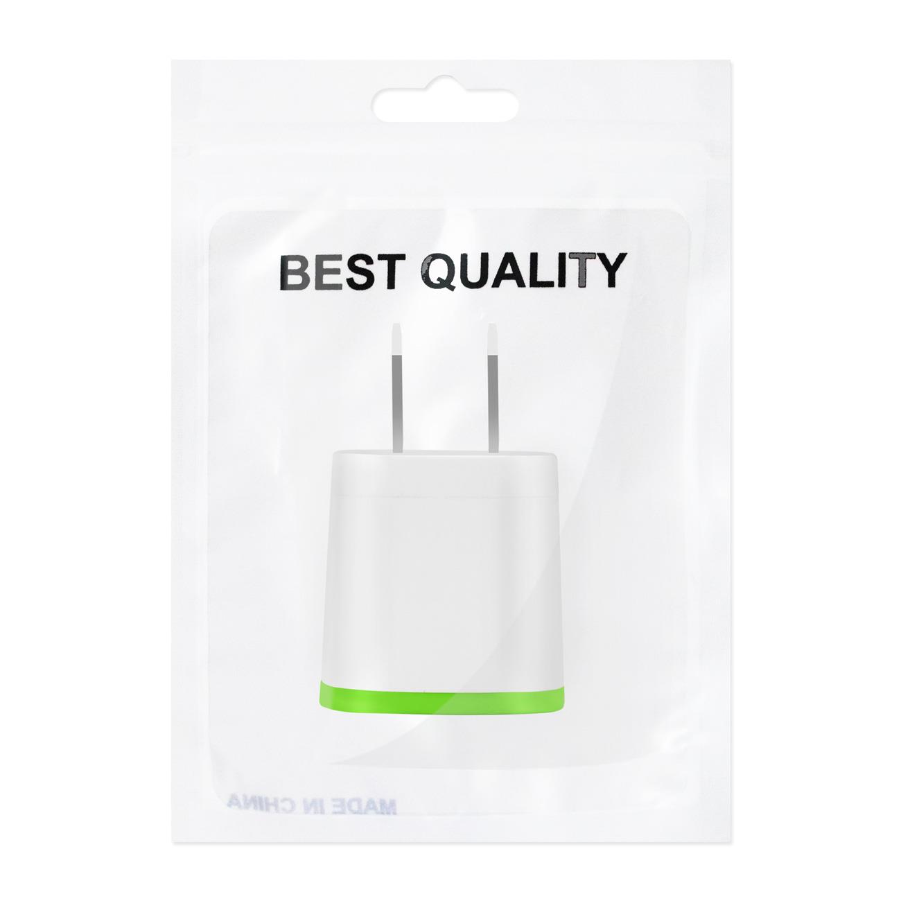 REIKO 1 AMP DUAL COLOR PORTABLE USB TRAVEL ADAPTER CHARGER IN GREEN WHITE