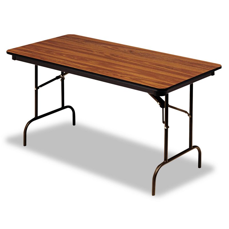 Iceberg Premium Wood Laminate Folding Table Rectangular 72w x 30d x 29h Oak 55225