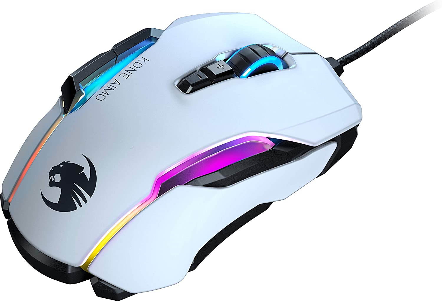 ROCCAT Kone AIMO Gaming Mouse (High Precision, Optical Owl-Eye Sensor (100 to 16.000 DPI), RGB Aimo LED Illumination, 23 Programmable Keys, Designed in Germany) White(Remastered)
