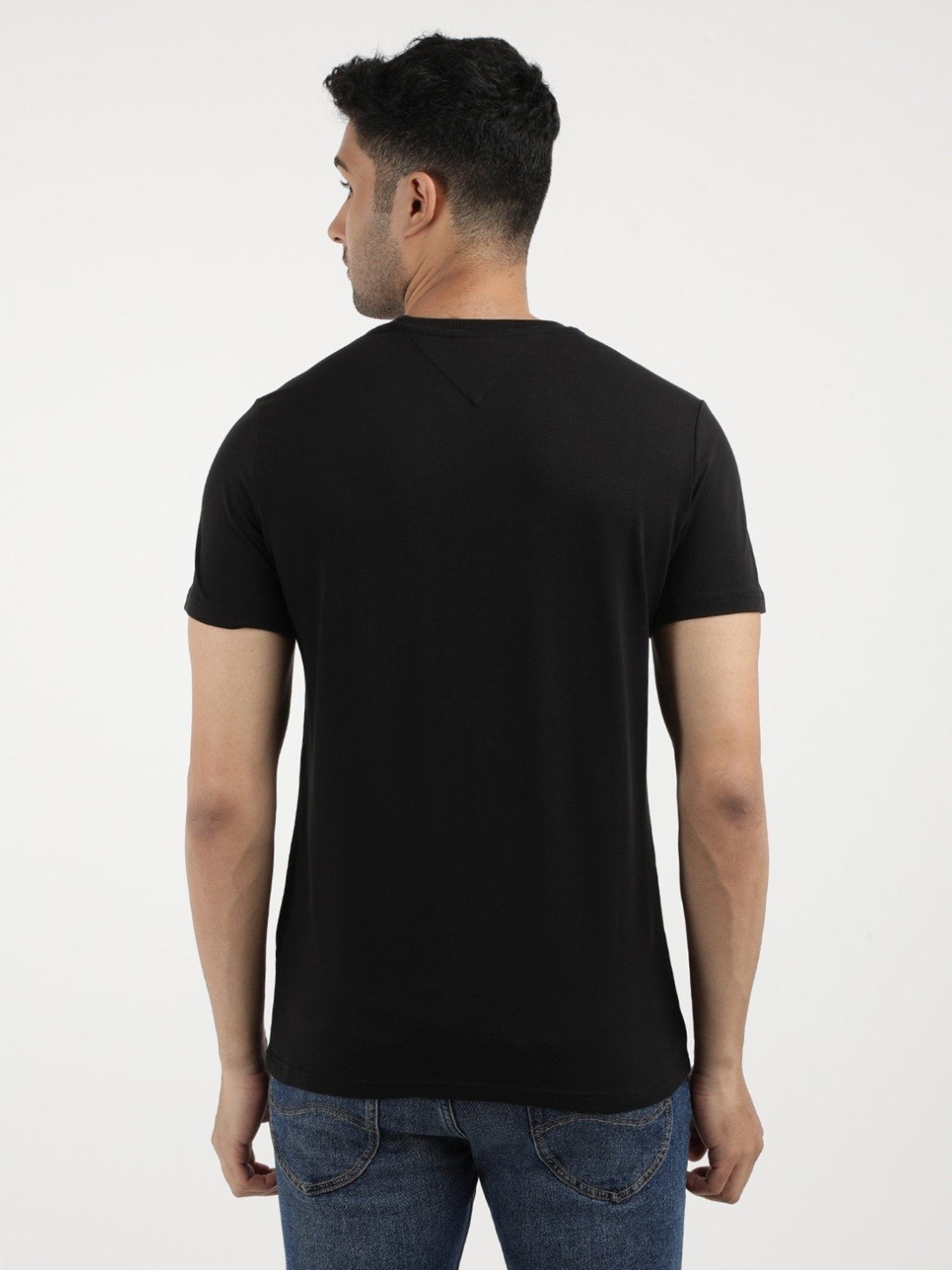 Tommy Hilfiger Black Cotton Skinny Fit T-Shirt