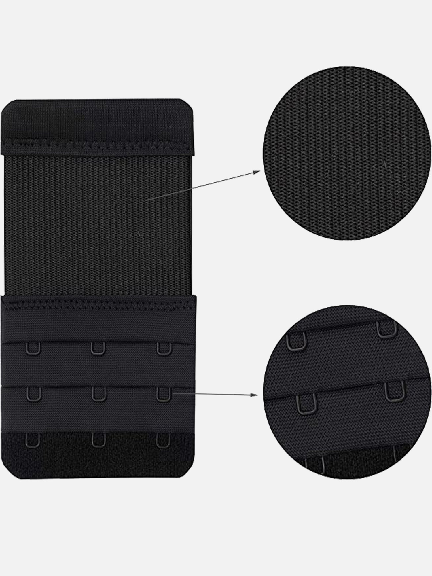 FIMS: Fashion is my Style Black Bra Extenders - Pack Of 2