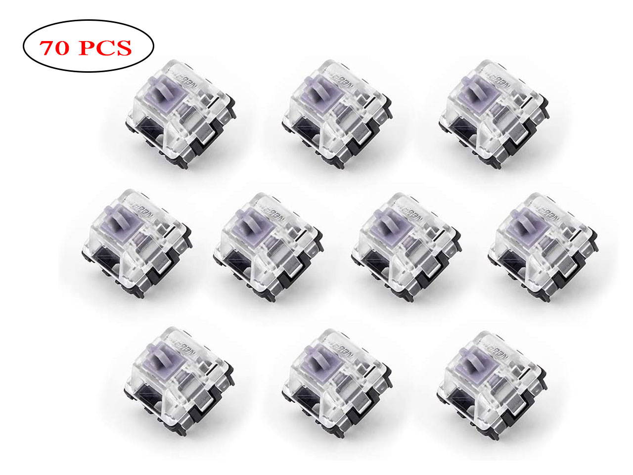 Gateron Optical Switch DIY Replaceable Switches for Mechanical Gaming Keyboard (70 PCS Silve Switches) (Multiple)