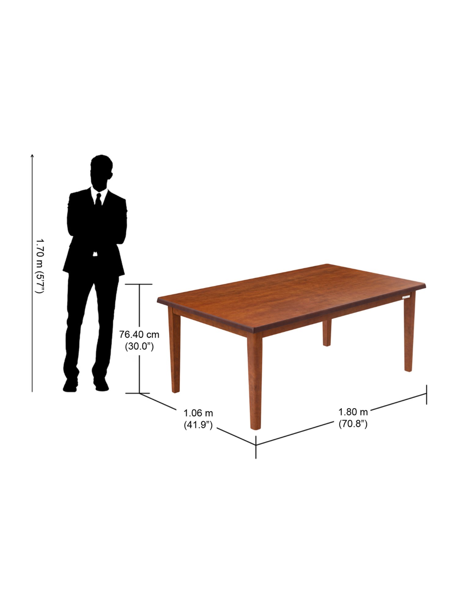 Godrej Interio Feast Brown Engineered Wood 8 Seater Rectangular Dining Table