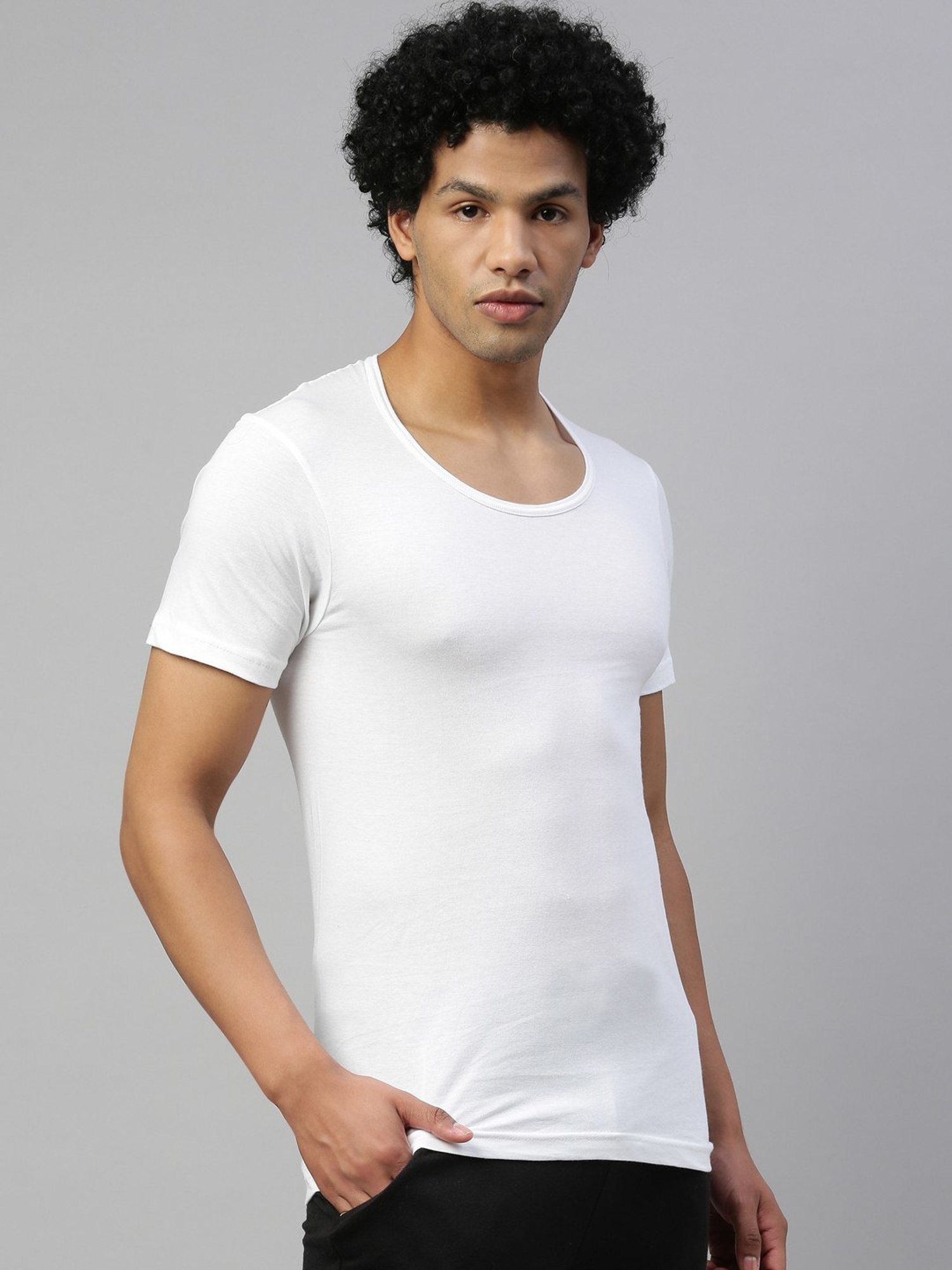 Dixcy Scott Maximus White Cotton Regular Fit Vest - Pack Of 4