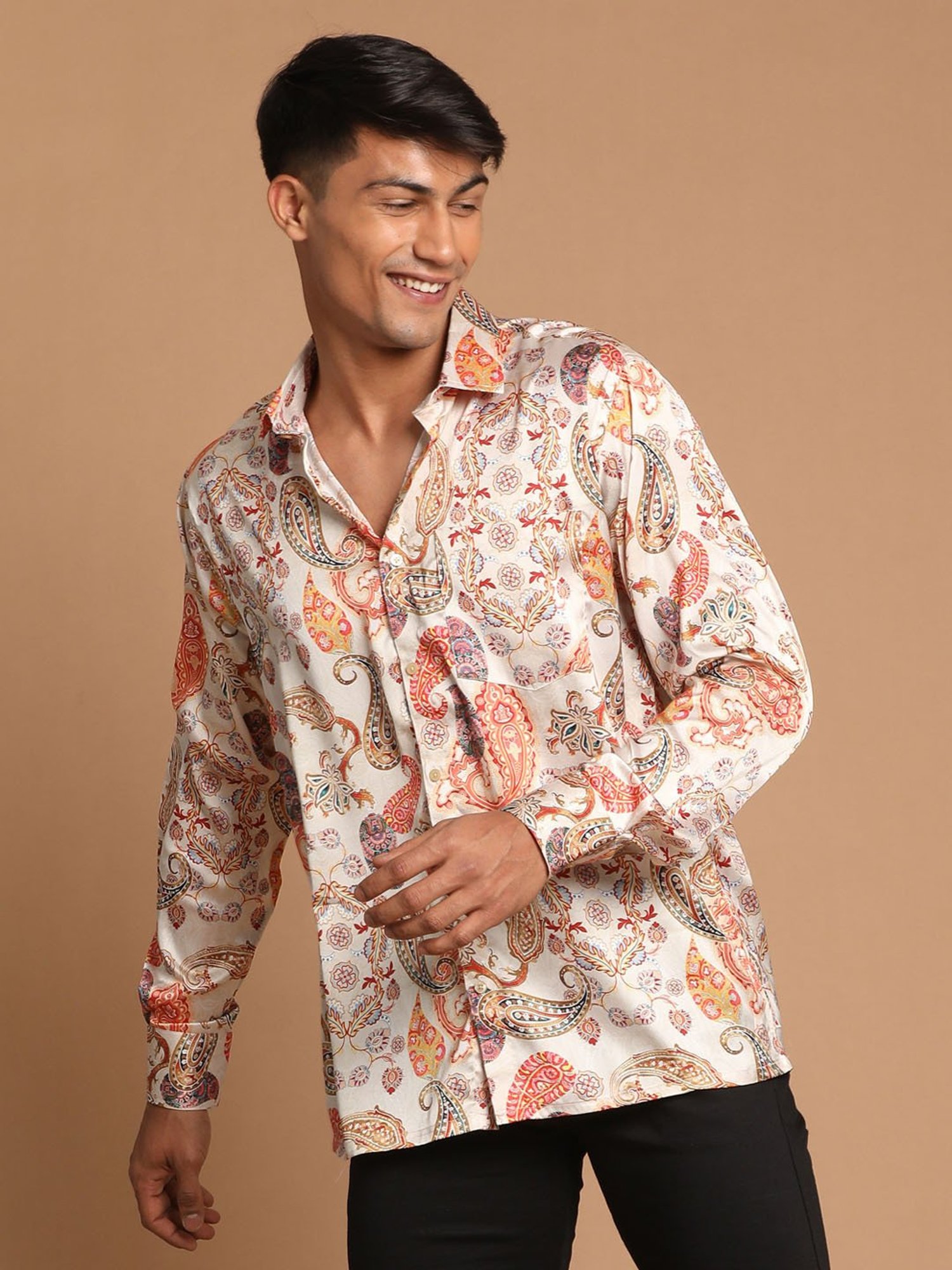 VASTRAMAY Multicolor Regular Fit Printed Shirt