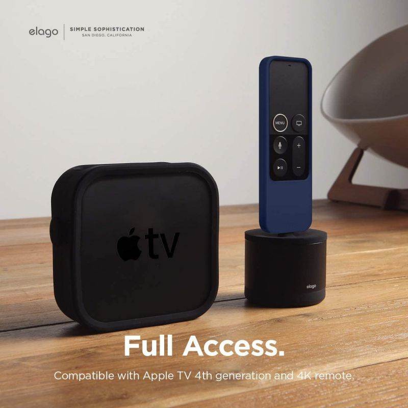 elago R4 Retro Apple TV Remote Case Compatible with Apple TV Siri Remote 1st Generation - Classic Controller Design [Non-Functional], Lanyard Included [US Patent Registered] (Jean Indigo)