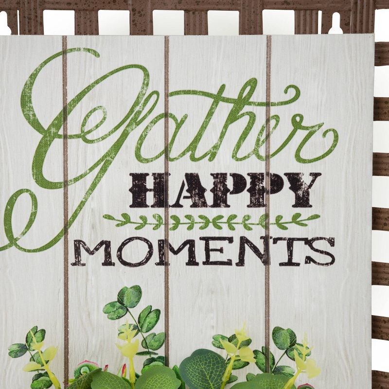Alpine 19" Gather Happy Moments with Watering Can Iron Wall Decor