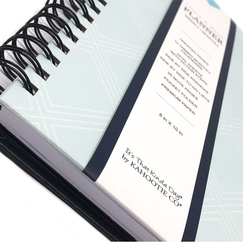 Undated Home & Work 8"x10" Planner and File Folder Bundle Teal Diamonds & Navy - Kahootie Co