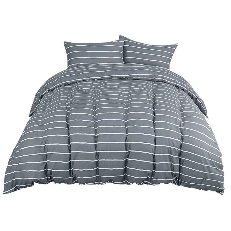King Oakdale Duvet Cover Set Gray - Stone Cottage