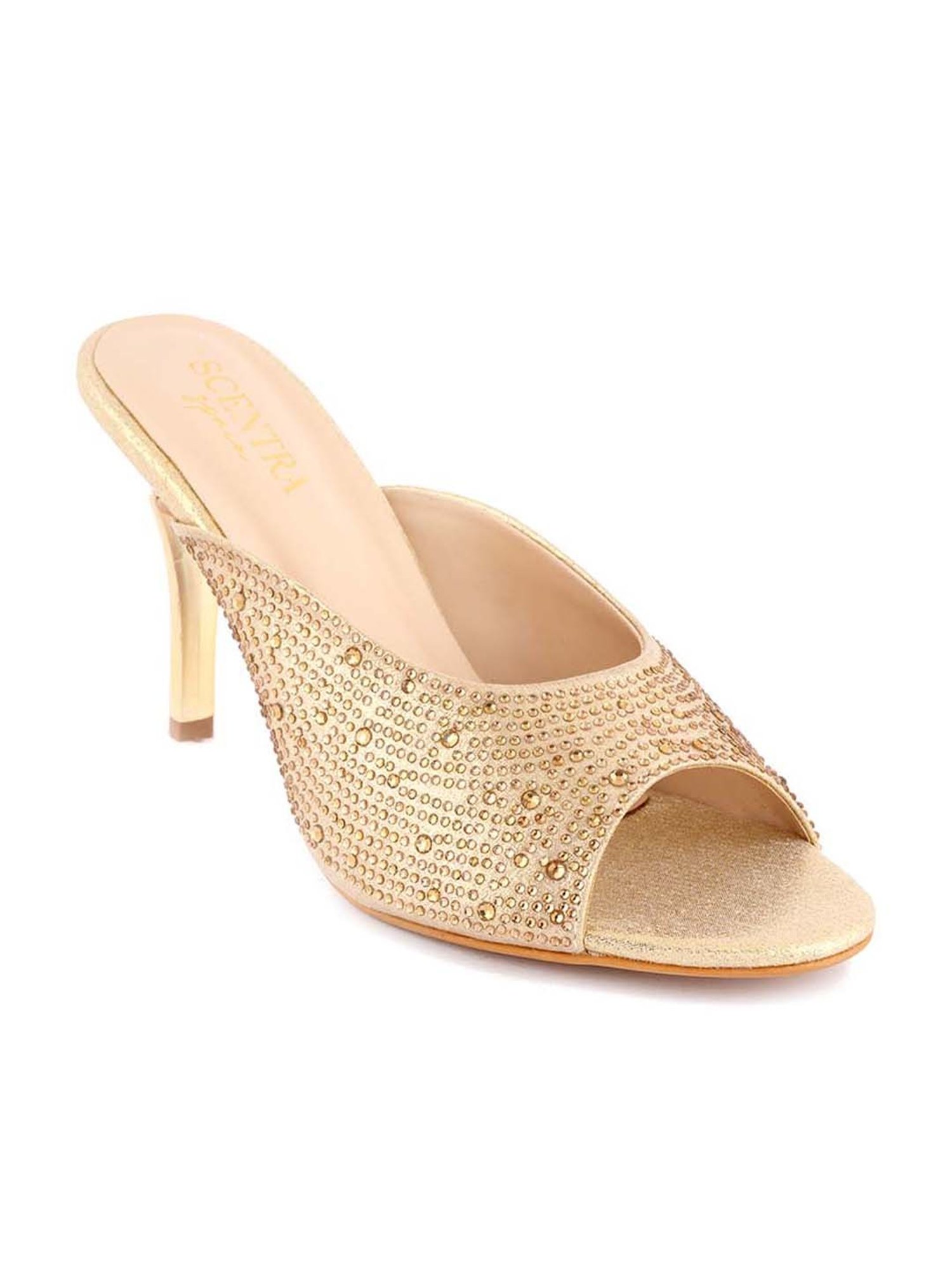 Scentra Women's Golden Casual Stilettos