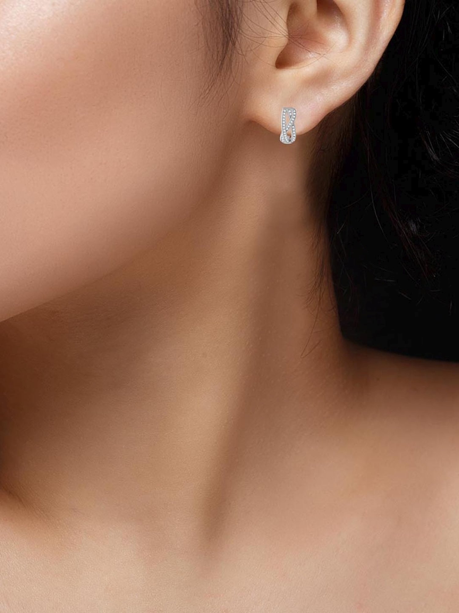 Rihi by P.C. Chandra Jewellers 92.5 Sterling Silver Hoop Earrings for Women & Girls