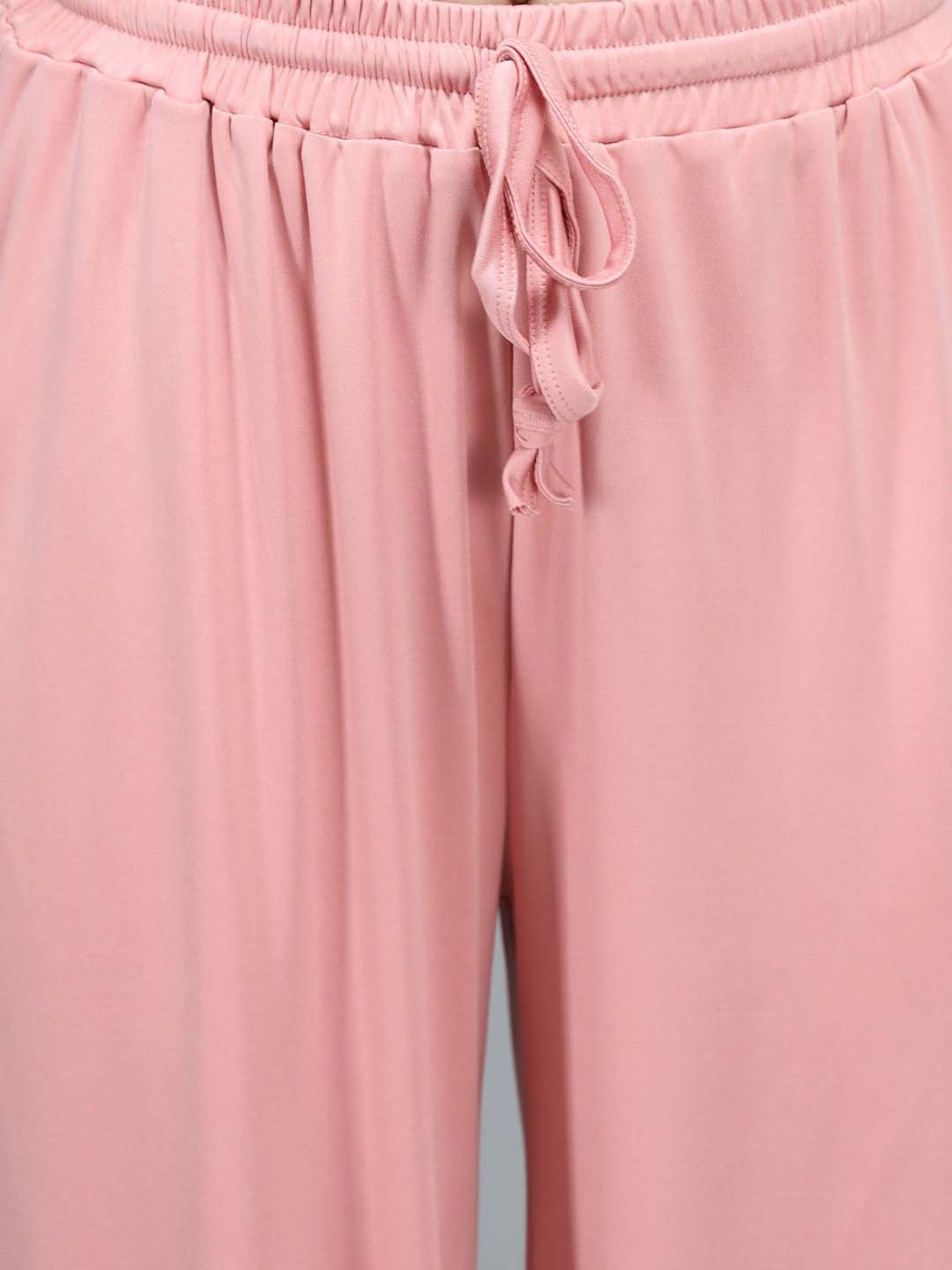 Kotty Pink Flared Fit Palazzos