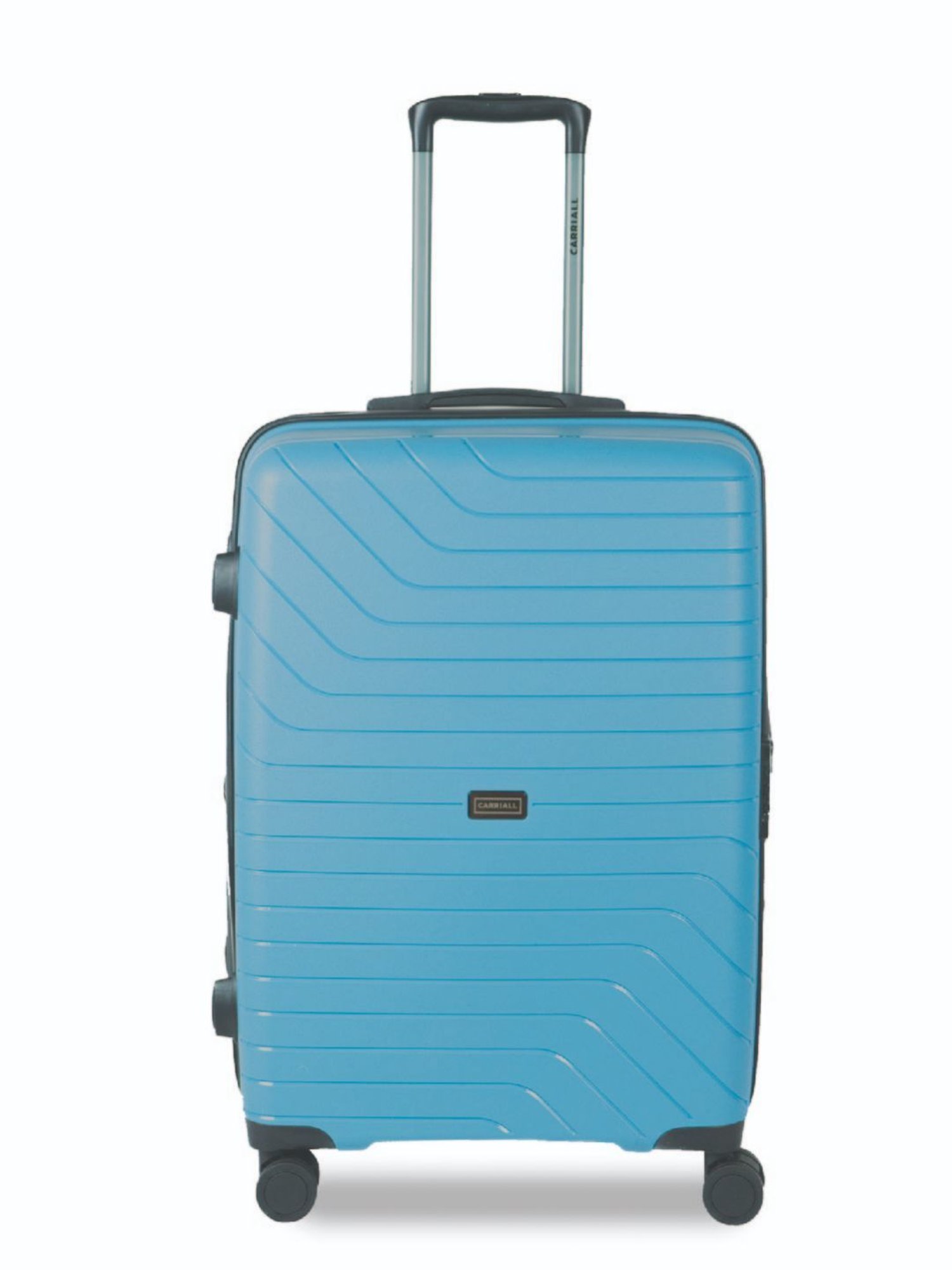 Carriall Blue 8 Wheel Medium Hard Checked Luggage - 46 cm