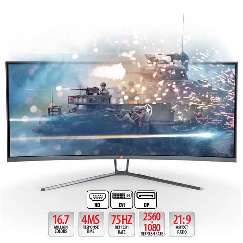 Deco Gear 35" 2560 x 1080 21:9 DVI, HDMI, DisplayPort Curved Ultrawide LED Gaming Monitor