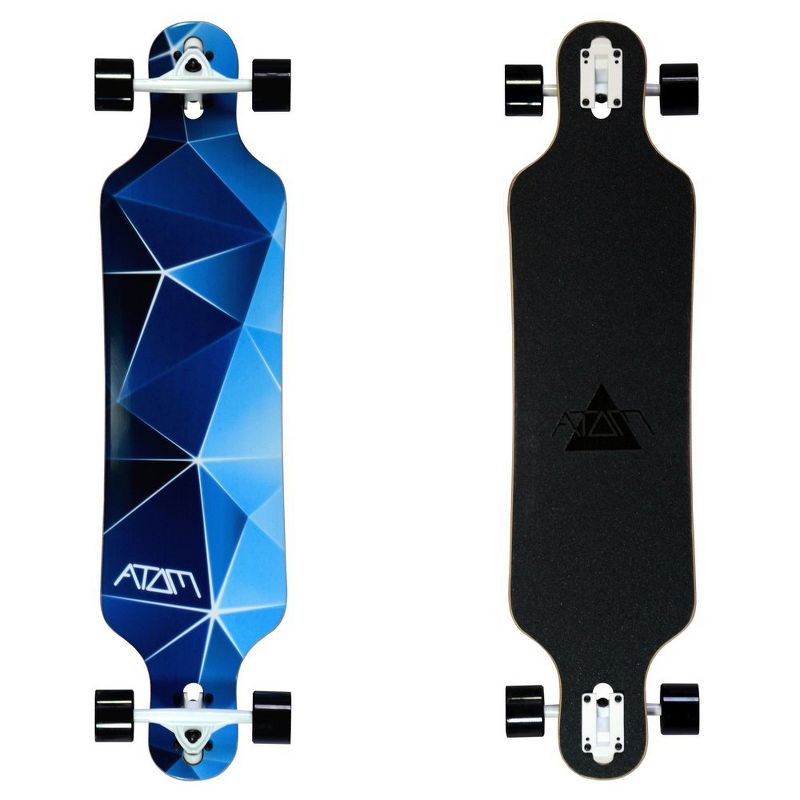 MBS 40016 Atom Drop Through 40-Inch Maple Longboard Skateboard Cruiser, Blue Geo