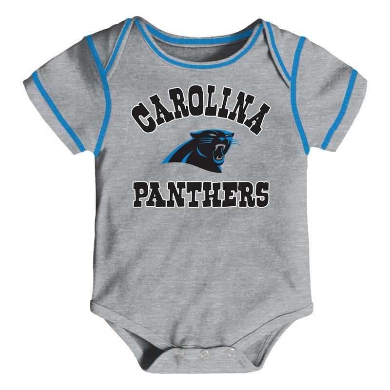 NFL Carolina Panthers Boys' Newest Fan 3pk Bodysuit Set 18 M