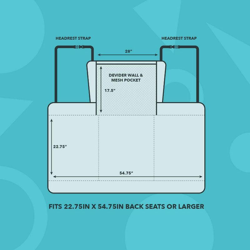 FrontPet Large Heavy Duty Backseat & Floor Cover Cushioned Vehicle Pet Barrier Divider with Spacious Storage Pocket for Trucks, SUVs and Sedans, Black