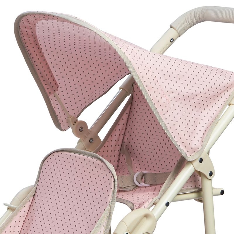 Olivia's Little World - Polka Dots Princess Baby Doll Twin Jogging Stroller - Pink & Gray