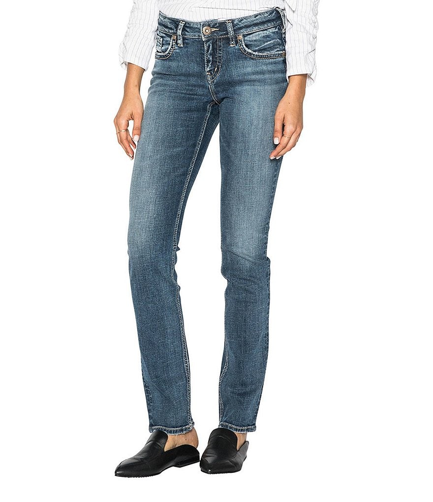 Celebrity Pink Shadow Knee Mid Rise Straight Jeans