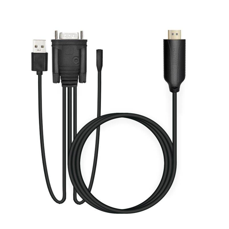 HDMI Cable HDMI to VGA 1080P HD with Audio Adapter Cable HDMI to VGA Cable for PC Laptop HDTV Projector