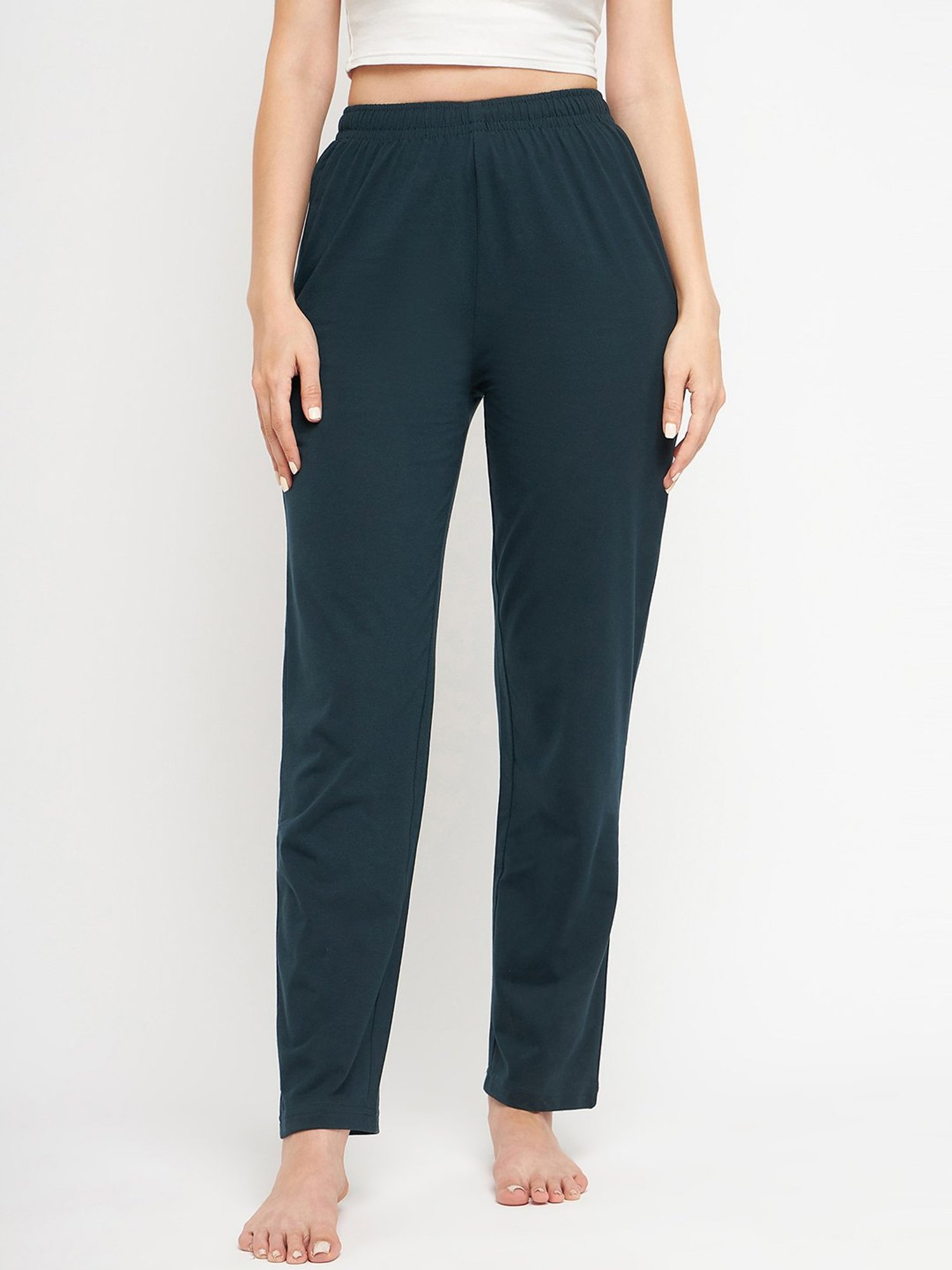 Okane Bottle Green Mid Rise Lounge Pants