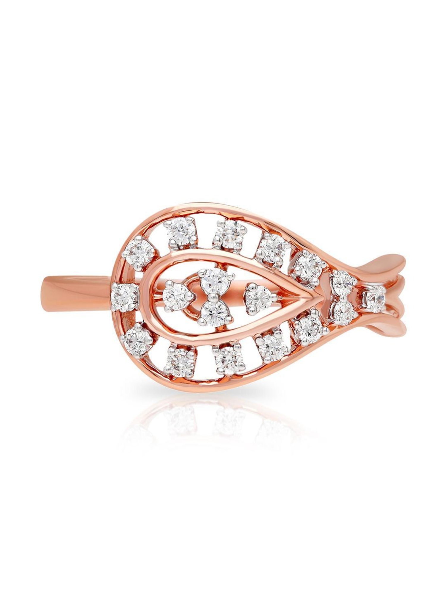 Mia By Tanishq Nature's Finest 14k Yellow Zigzag Treasures Gold Diamond Ring