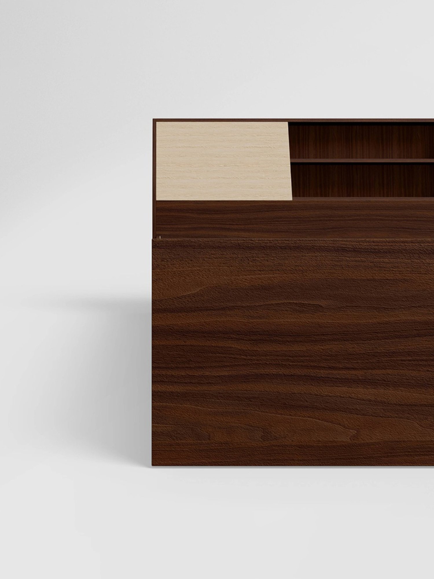 Godrej Interio Dawn Walnut Engineered Wood Queen Bed