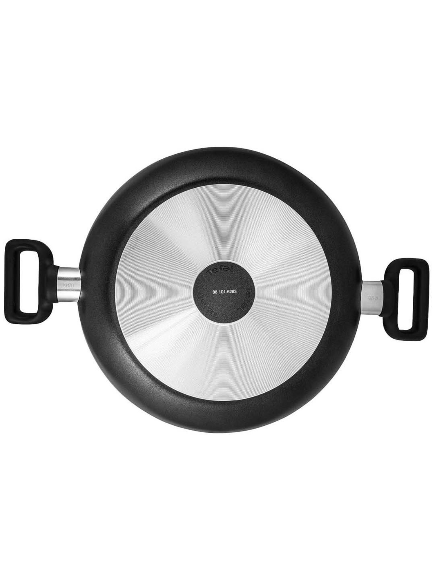 Tefal Delicia Black Aluminium 24 cm Greyish Non-Stick Kadhai With Lid (2.4 L)