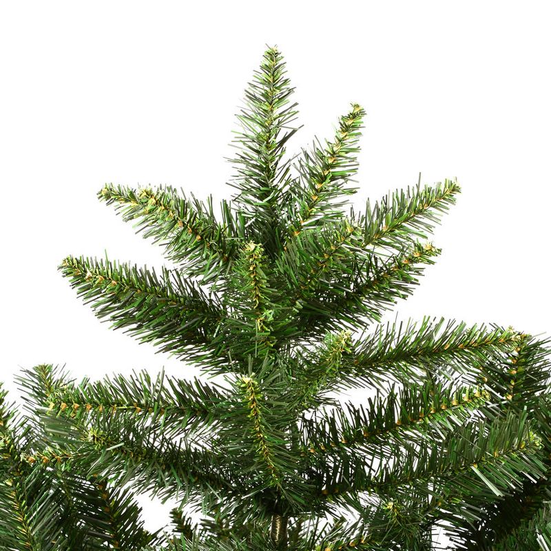 Vickerman Camdon Fir Slim 6.5 Foot Tall x 41 Inch Diameter Artificial Unlit Green Christmas Tree with Stand for Holiday Season Decor