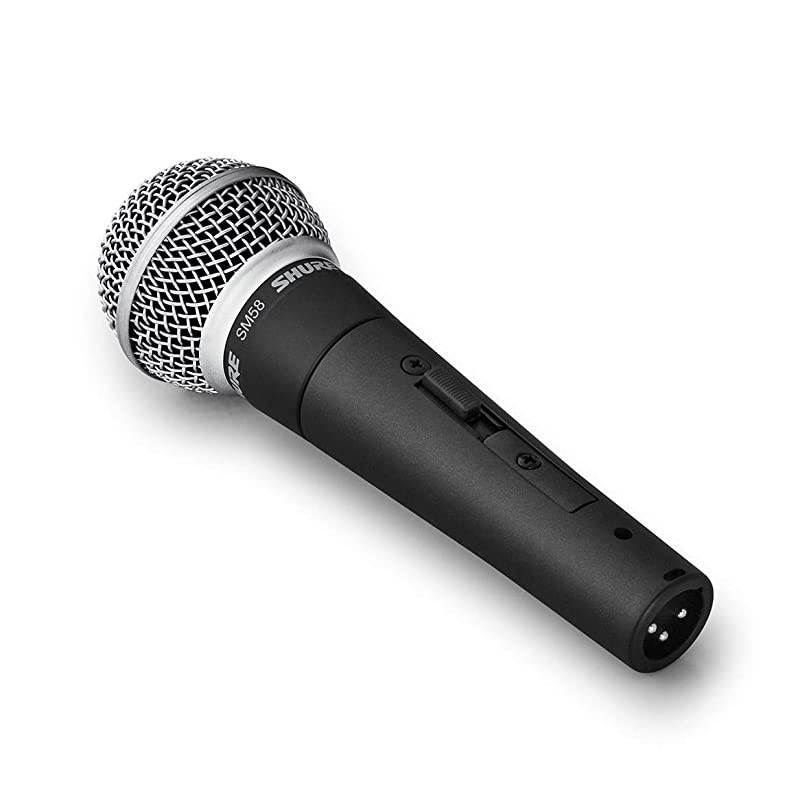 SM58 Cardioid Dynamic Vocal Microphone with On/Off Switch, Pneumatic Shock Mount, Spherical Mesh Grille with Built-in Pop Filter, A25D Mic Clip, Storage Bag, 3-pin XLR Connector (SM58S)