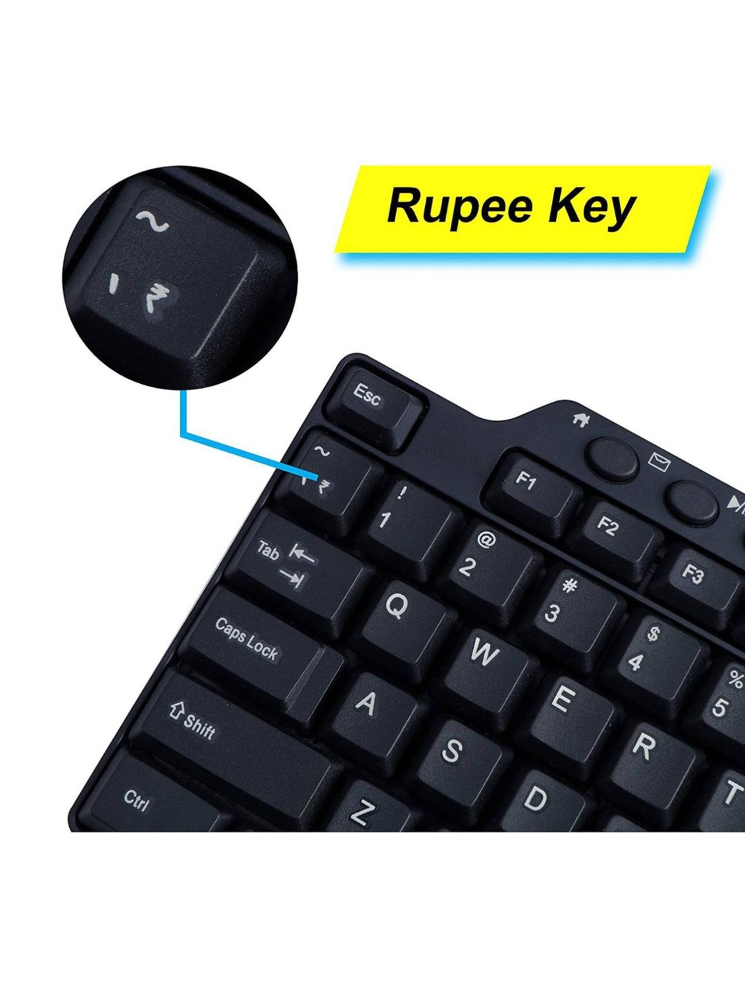 Zebronics KM2100 Keyboard & Rise Mouse Combo Set (Black)