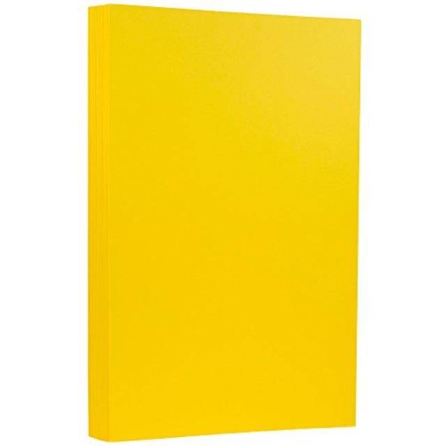 jam paper legal 65lb cardstock  8.5 x 14 coverstock  yellow recycled  50 sheets/pack