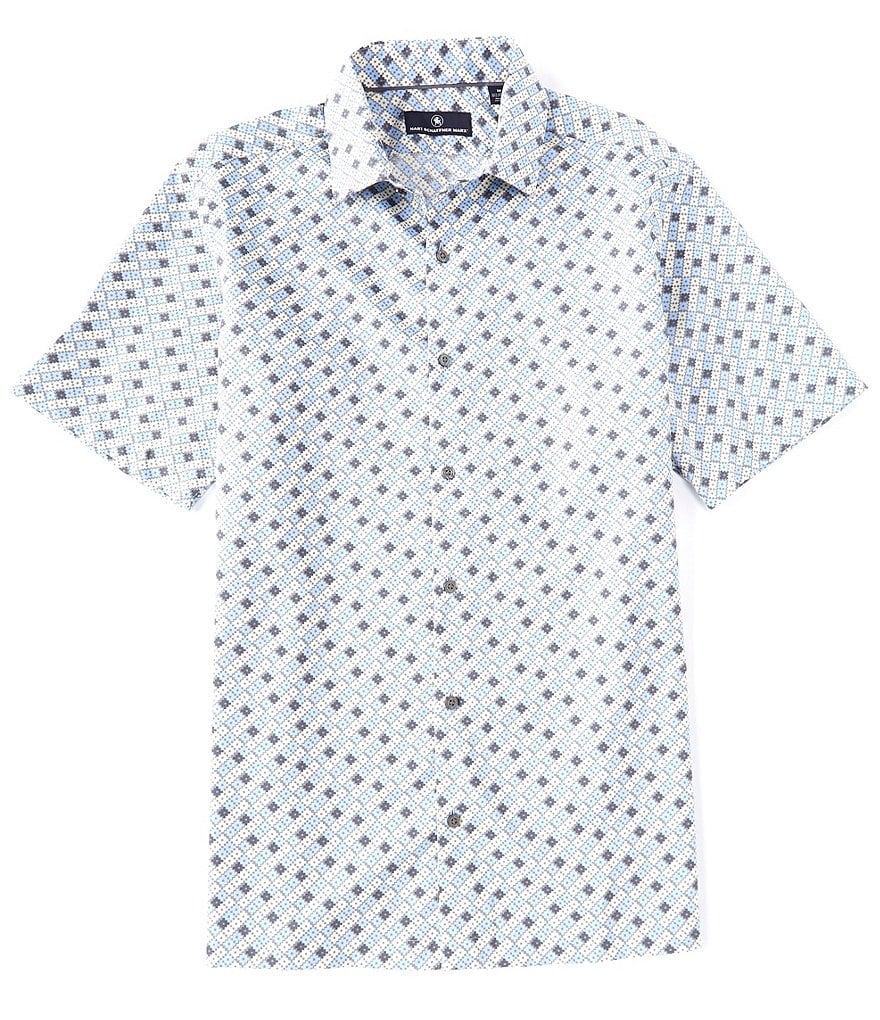 Hart Schaffner Marx Short Sleeve Diamond Floral Print Campshirt